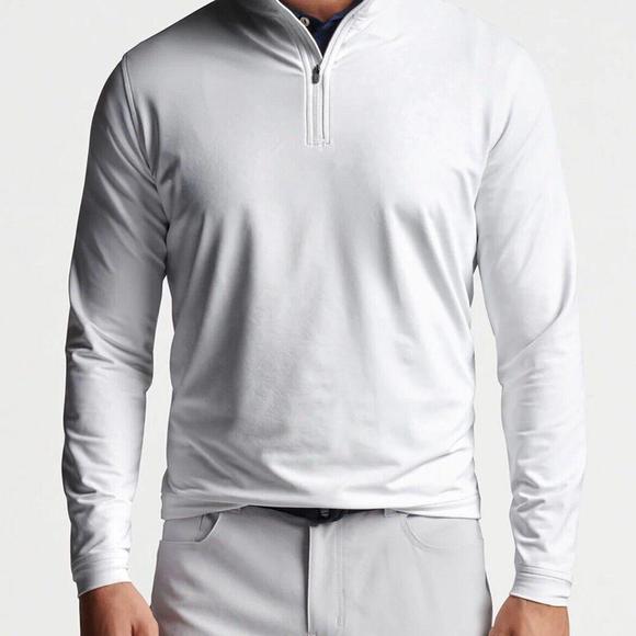 Peter Millar Men's White Perth Frondescence Performance Q-Zip Pullover NWT $135 - Picture 2 of 9